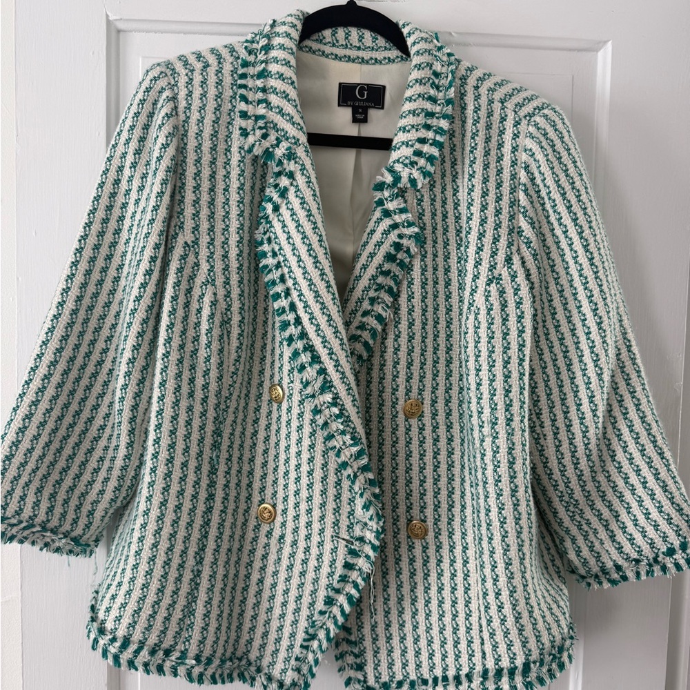 G by Giuliana Cream and Teal Jacket